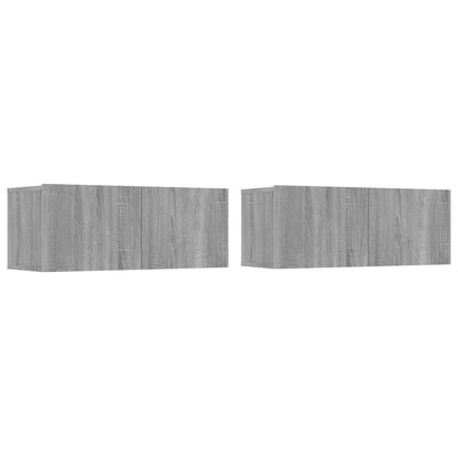 TV-Schränke 2 Stk. Grau Sonoma 80x30x30 cm Holzwerkstoff - Pazzar.ch
