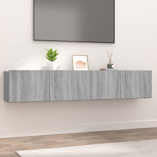 TV-Schränke 2 Stk. Grau Sonoma 80x30x30 cm Holzwerkstoff - Pazzar.ch
