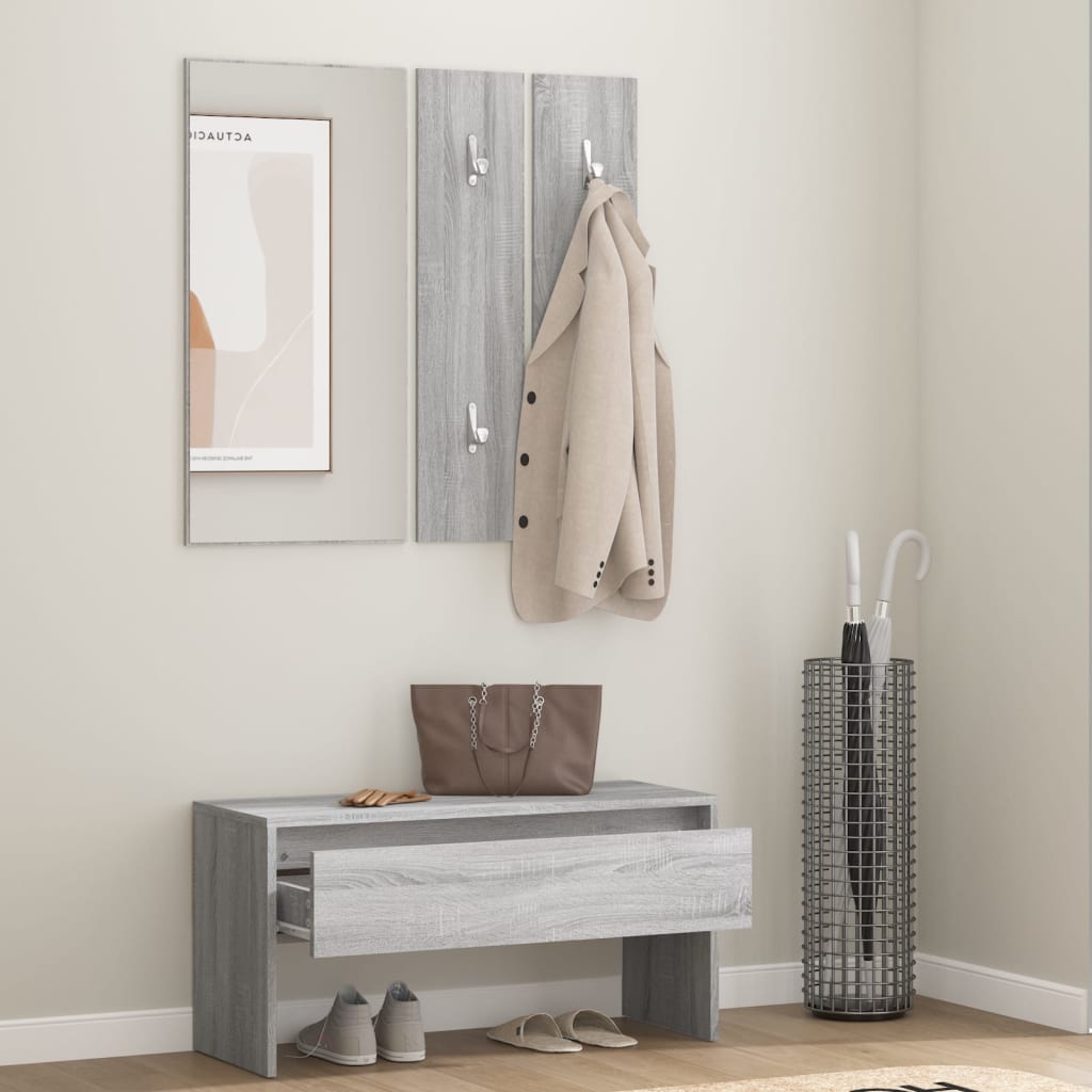 Flurmöbel-Set Grau Sonoma Holzwerkstoff - Pazzar.ch
