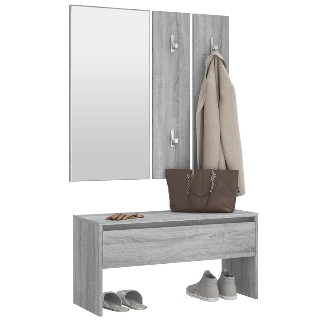 Flurmöbel-Set Grau Sonoma Holzwerkstoff - Pazzar.ch