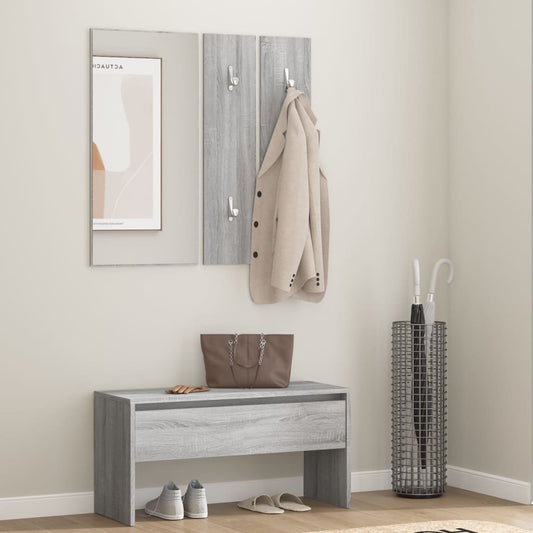 Flurmöbel-Set Grau Sonoma Holzwerkstoff - Pazzar.ch