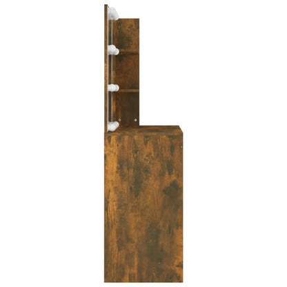 Schminktisch mit LED Räuchereiche 74,5x40x141 cm - Pazzar.ch