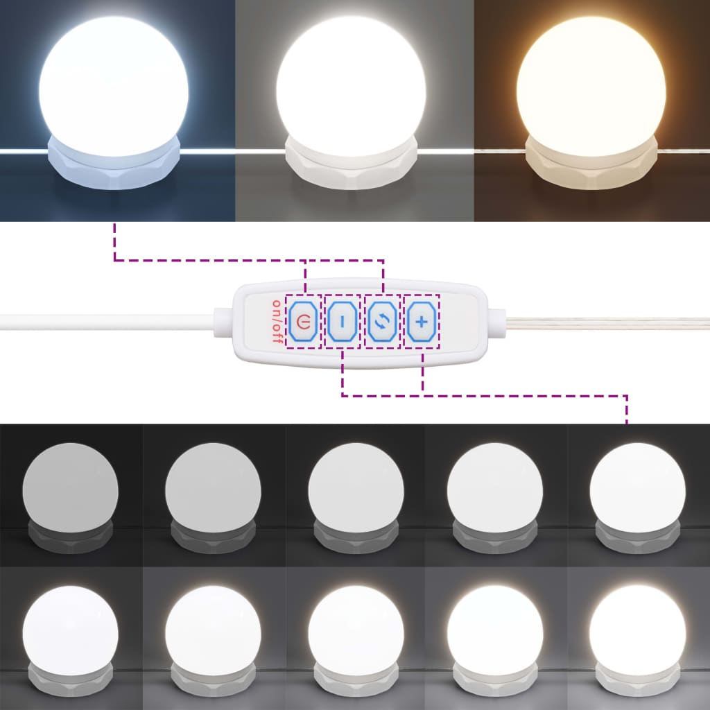 Schminktisch mit LED Braun Eichen-Optik 86,5x35x136 cm - Pazzar.ch
