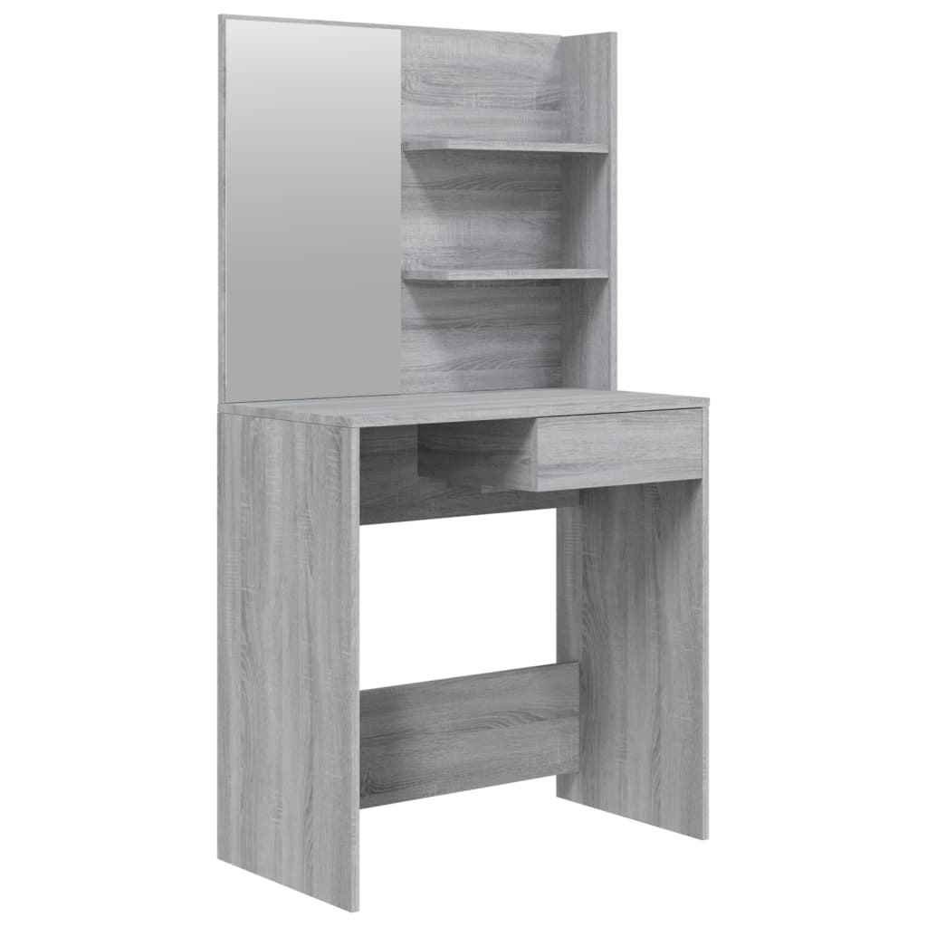 Schminktisch mit Spiegel Grau Sonoma 74,5x40x141 cm - Pazzar.ch