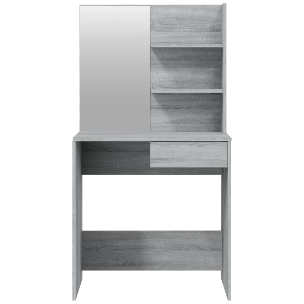 Schminktisch mit Spiegel Grau Sonoma 74,5x40x141 cm - Pazzar.ch