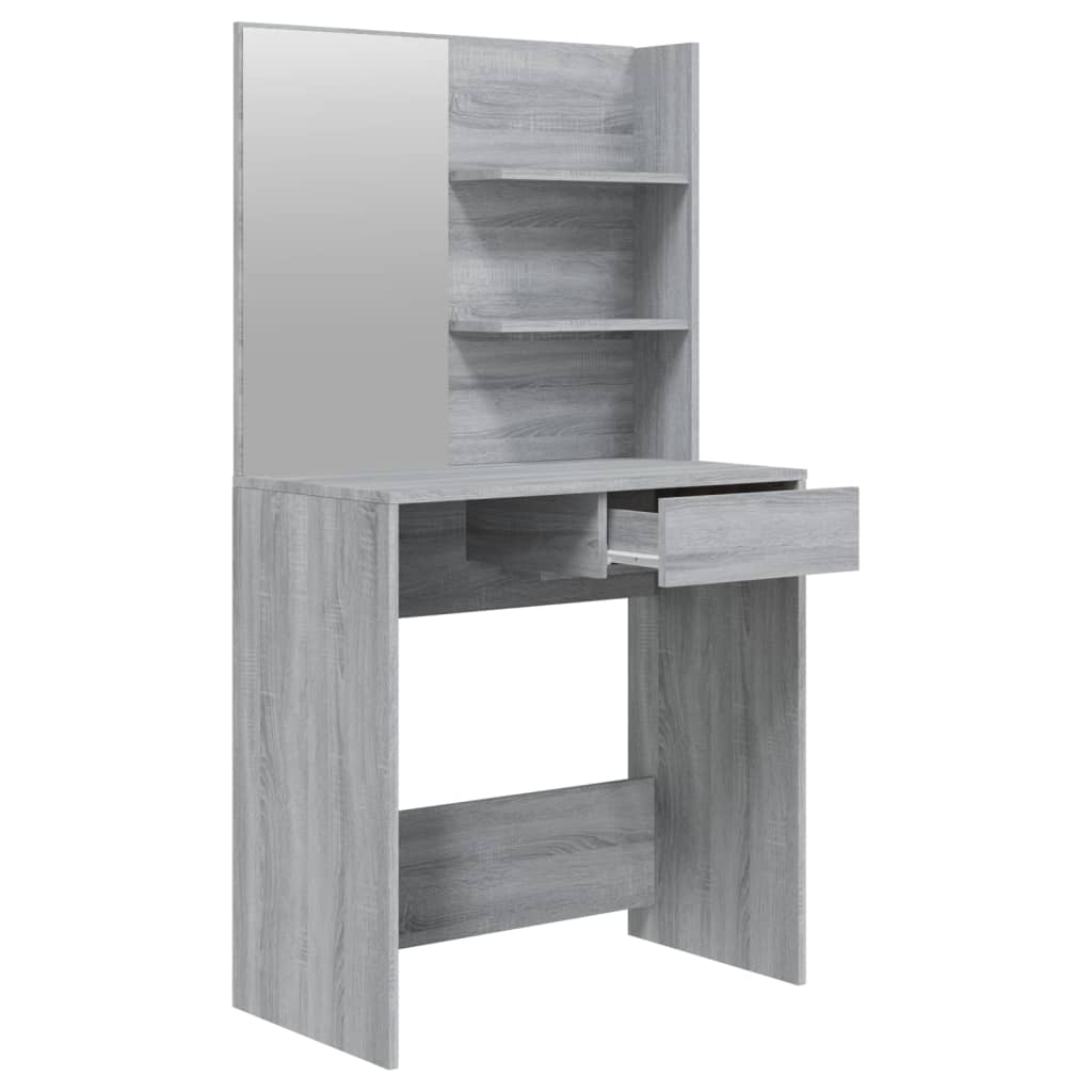 Schminktisch mit Spiegel Grau Sonoma 74,5x40x141 cm - Pazzar.ch