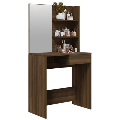 Schminktisch mit Spiegel Braun Eiche 74,5x40x141 cm - Pazzar.ch