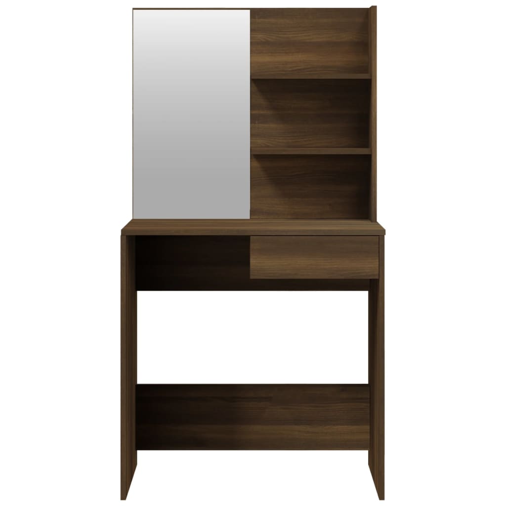 Schminktisch mit Spiegel Braun Eiche 74,5x40x141 cm - Pazzar.ch