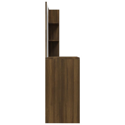 Schminktisch mit Spiegel Braun Eiche 74,5x40x141 cm - Pazzar.ch