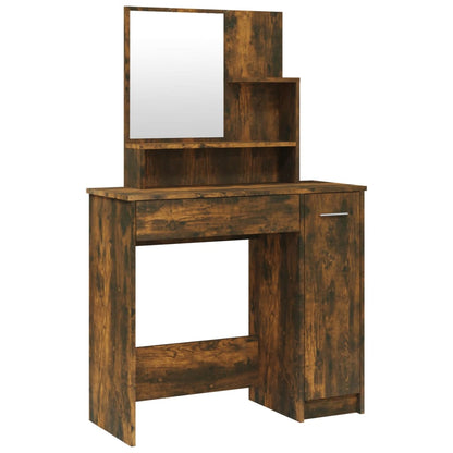 Schminktisch mit Spiegel Räuchereiche 86,5x35x136 cm - Pazzar.ch