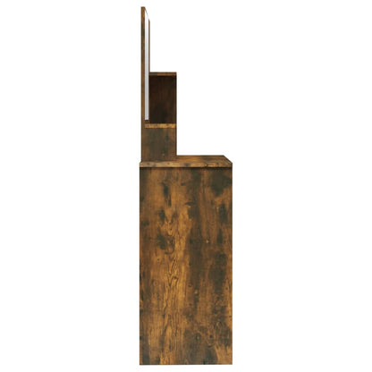 Schminktisch mit Spiegel Räuchereiche 86,5x35x136 cm - Pazzar.ch
