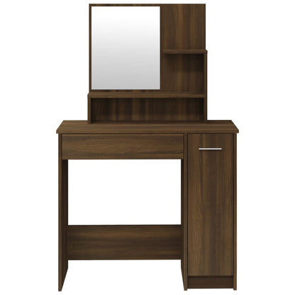 Schminktisch mit Spiegel Braun Eichen-Optik 86,5x35x136 cm - Pazzar.ch