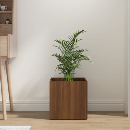 Pflanzgefäß Braun Eichen-Optik 40x40x40 cm Holzwerkstoff - Pazzar.ch