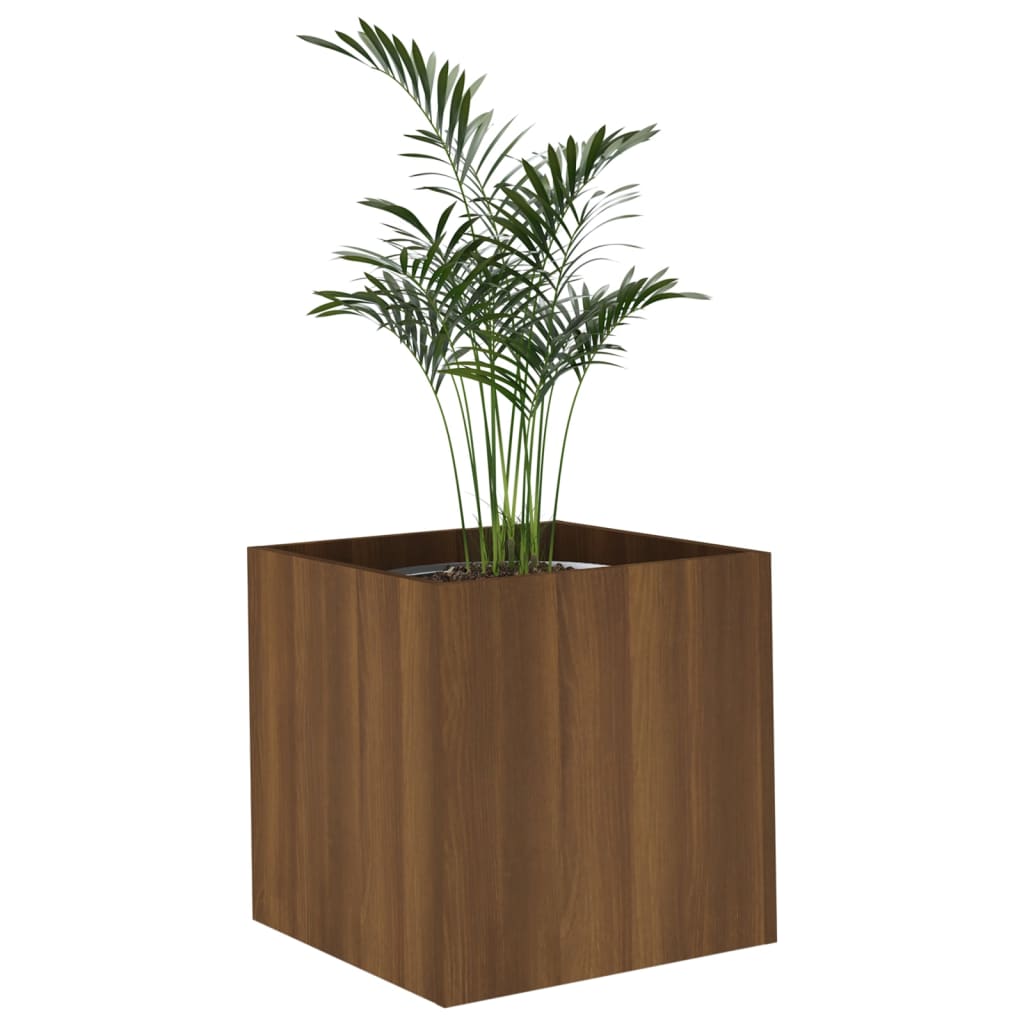 Pflanzgefäß Braun Eichen-Optik 40x40x40 cm Holzwerkstoff - Pazzar.ch