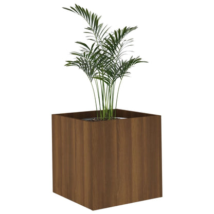 Pflanzgefäß Braun Eichen-Optik 40x40x40 cm Holzwerkstoff - Pazzar.ch