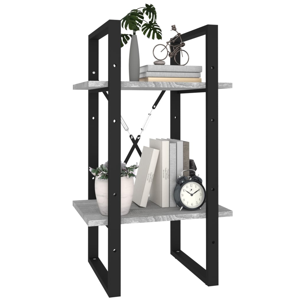 Bücherregal 2 Fächer Grau Sonoma 40x30x70 cm Holzwerkstoff - Pazzar.ch