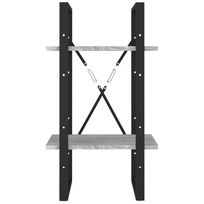 Bücherregal 2 Fächer Grau Sonoma 40x30x70 cm Holzwerkstoff - Pazzar.ch