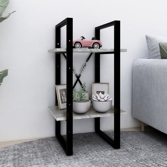 Bücherregal 2 Fächer Grau Sonoma 40x30x70 cm Holzwerkstoff - Pazzar.ch