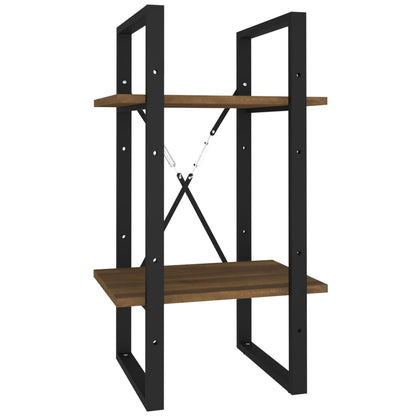 Bücherregal 2 Fächer Braun Eiche-Optik 40x30x70cm Holzwerkstoff - Pazzar.ch