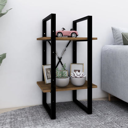 Bücherregal 2 Fächer Braun Eiche-Optik 40x30x70cm Holzwerkstoff - Pazzar.ch