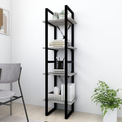 Bücherregal 4 Fächer Grau Sonoma 40x30x140 cm Holzwerkstoff - Pazzar.ch