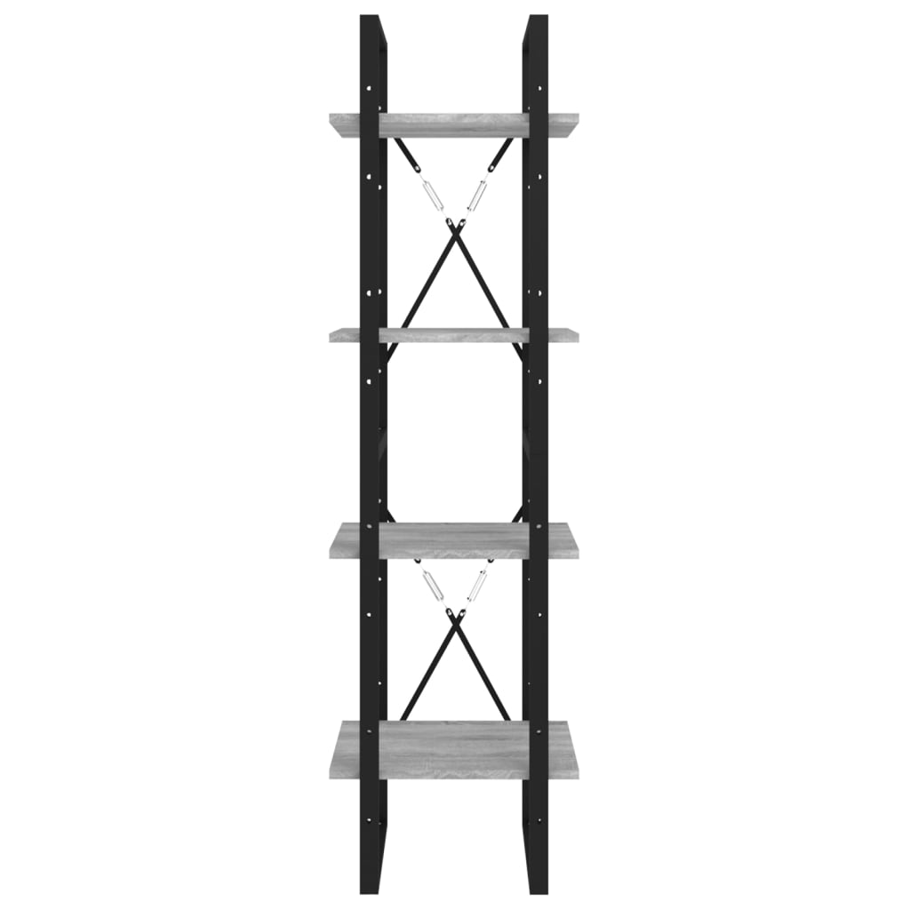 Bücherregal 4 Fächer Grau Sonoma 40x30x140 cm Holzwerkstoff - Pazzar.ch