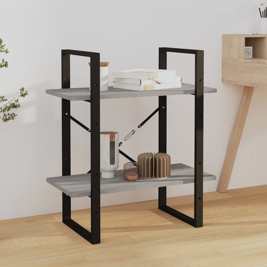 Bücherregal 2 Fächer Grau Sonoma 60x30x70 cm Holzwerkstoff - Pazzar.ch