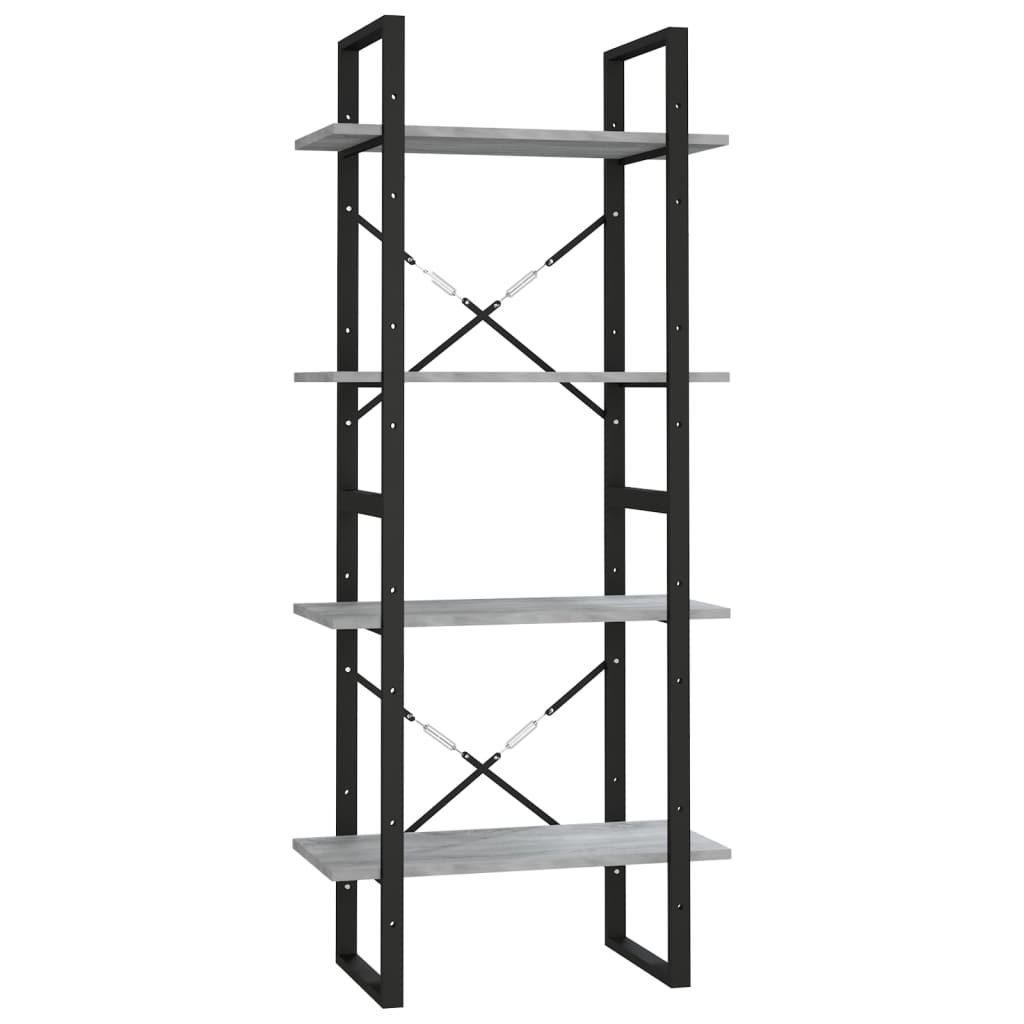 Bücherregal 4 Fächer Grau Sonoma 60x30x140 cm Holzwerkstoff - Pazzar.ch