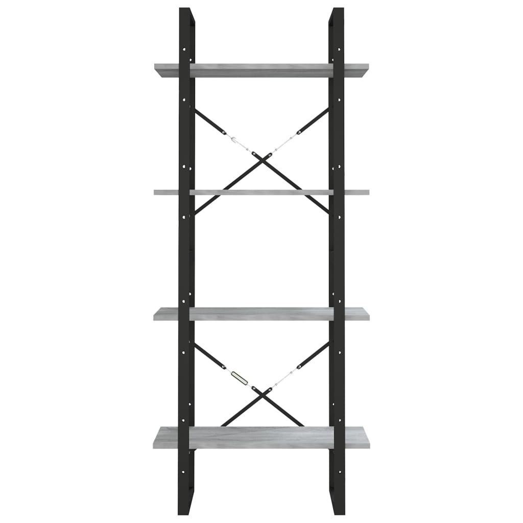 Bücherregal 4 Fächer Grau Sonoma 60x30x140 cm Holzwerkstoff - Pazzar.ch