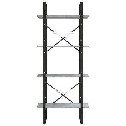 Bücherregal 4 Fächer Grau Sonoma 60x30x140 cm Holzwerkstoff - Pazzar.ch