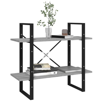 Bücherregal 2 Fächer Grau Sonoma 80x30x70 cm Holzwerkstoff - Pazzar.ch