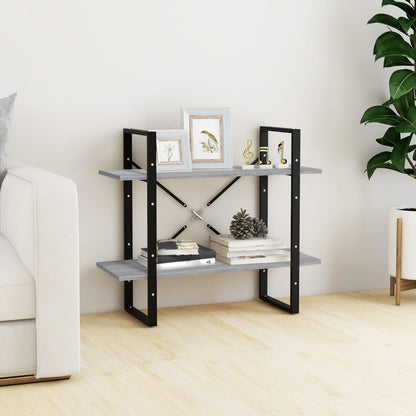 Bücherregal 2 Fächer Grau Sonoma 80x30x70 cm Holzwerkstoff - Pazzar.ch
