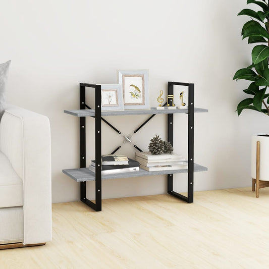 Bücherregal 2 Fächer Grau Sonoma 80x30x70 cm Holzwerkstoff - Pazzar.ch