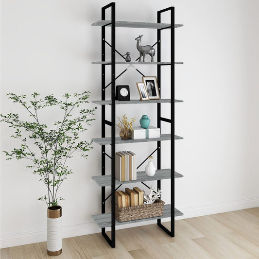 Hochschrank Grau Sonoma 80x30x210 cm Holzwerkstoff - Pazzar.ch