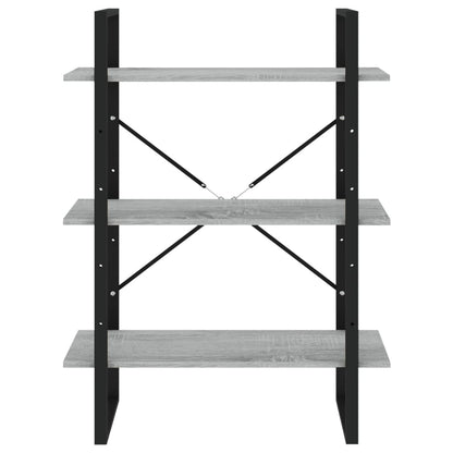 Bücherregal 5 Fächer Grau Sonoma-Eiche 80x30x175 Holzwerkstoff - Pazzar.ch
