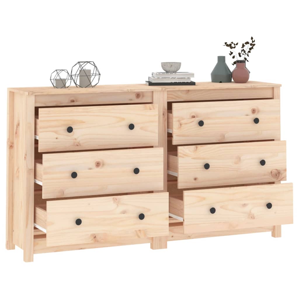 Sideboard 140x35x80 cm Massivholz Kiefer - Pazzar.ch