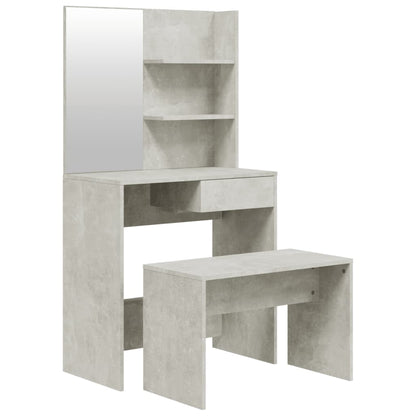 Schminktisch-Set Betongrau 74,5x40x141 cm - Pazzar.ch