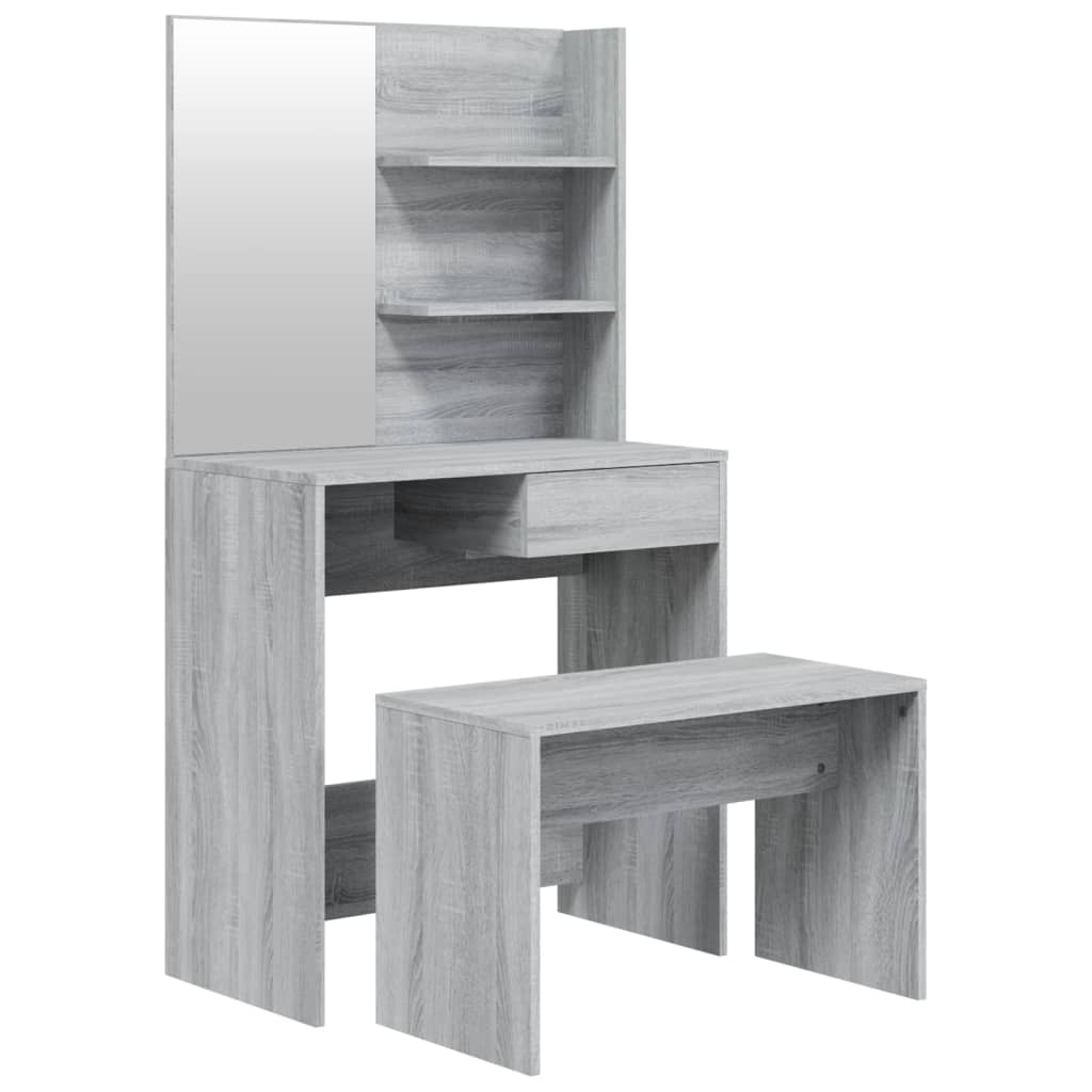 Schminktisch-Set Grau Sonoma 74,5x40x141 cm - Pazzar.ch