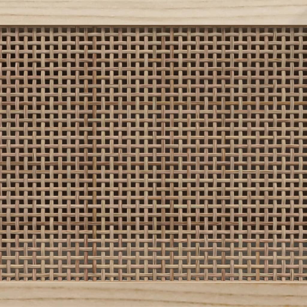 TV-Schrank Schwarz 80x30x40 cm Massivholz Kiefer Natur-Rattan - Pazzar.ch