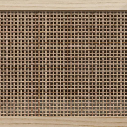 TV-Schrank Schwarz 80x30x40 cm Massivholz Kiefer Natur-Rattan - Pazzar.ch