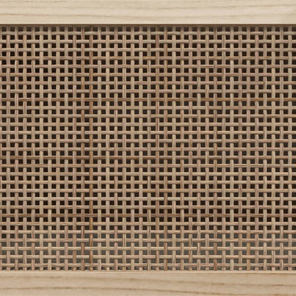 TV-Schrank Schwarz 105x30x40 cm Massivholz Kiefer Natur-Rattan - Pazzar.ch