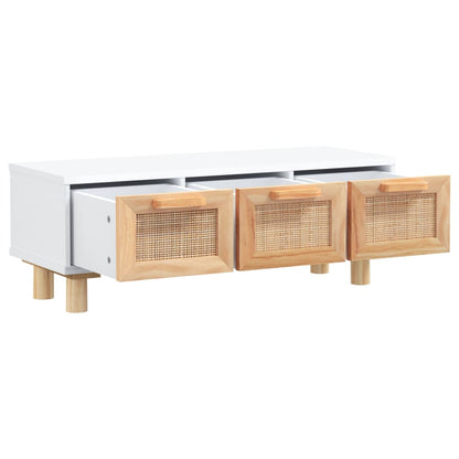 Couchtisch Weiß 80x40x30 cm Holzwerkstoff & Massivholz Kiefer - Pazzar.ch