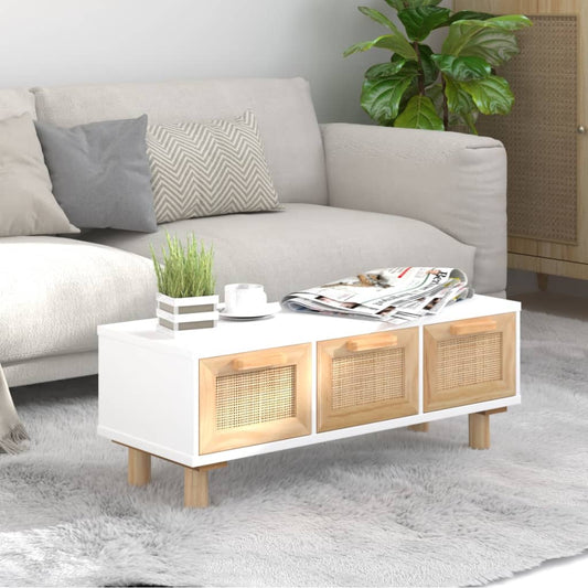 Couchtisch Weiß 80x40x30 cm Holzwerkstoff & Massivholz Kiefer - Pazzar.ch