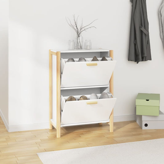 Schuhschrank Weiß 57,5x33x80 cm Holzwerkstoff - Pazzar.ch