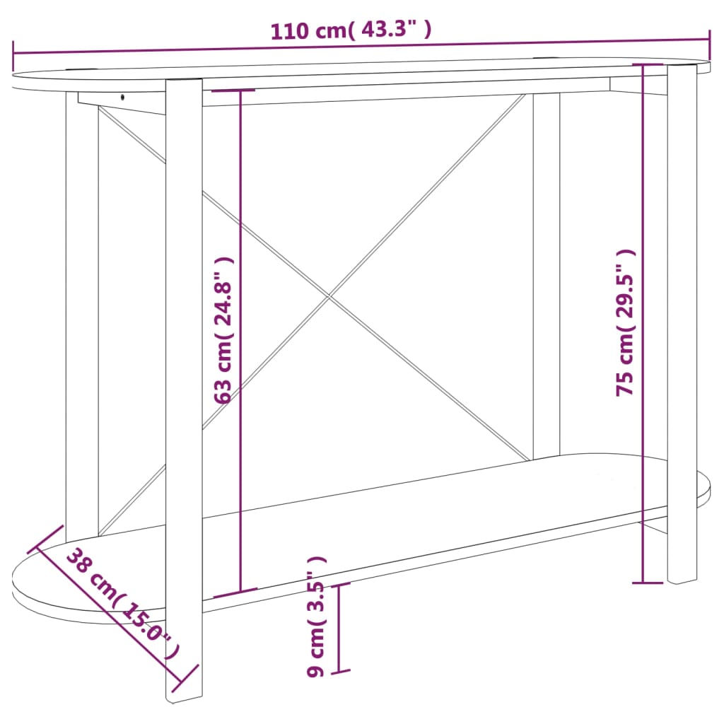 Konsolentisch Weiß 110x38x75 cm Holzwerkstoff - Pazzar.ch