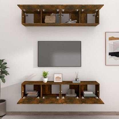 TV-Schränke 4 Stk. Sonoma-Eiche 80x30x30 cm Holzwerkstoff - Pazzar.ch