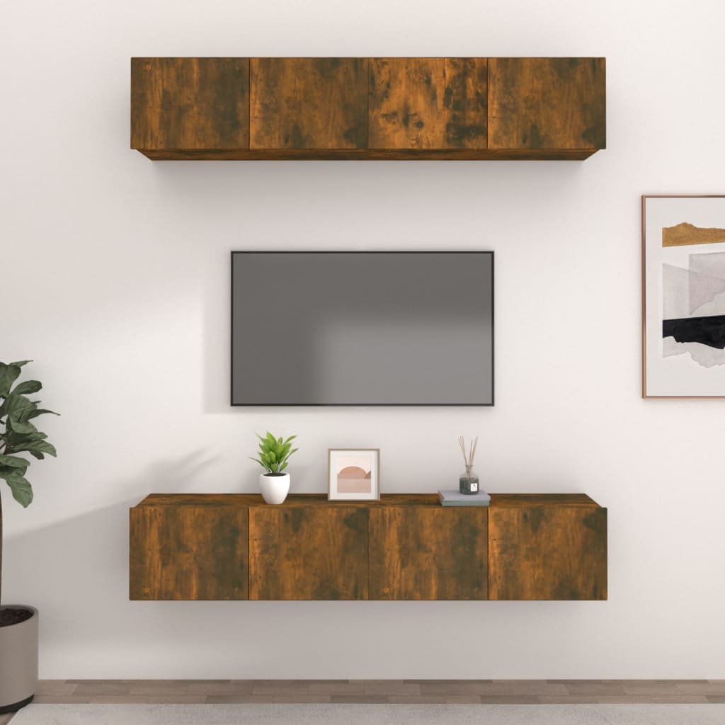 TV-Schränke 4 Stk. Sonoma-Eiche 80x30x30 cm Holzwerkstoff - Pazzar.ch