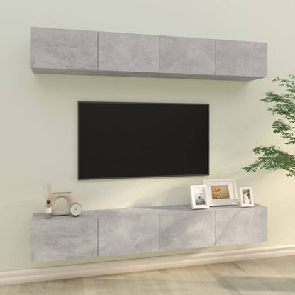 TV-Wandschränke 4 Stk. Betongrau 100x30x30 cm - Pazzar.ch