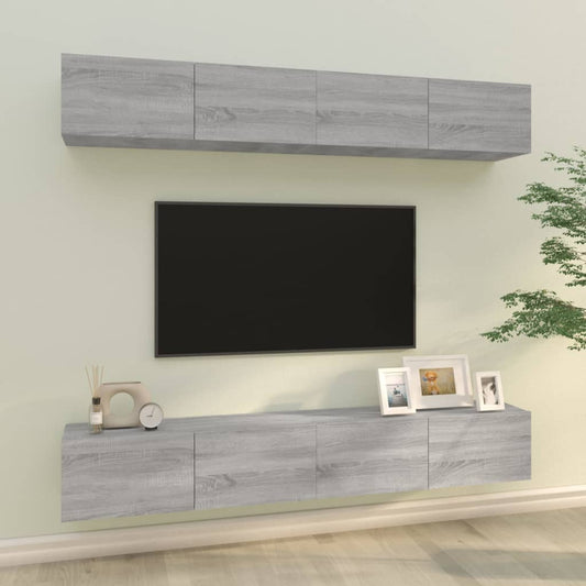 TV-Wandschränke 4 Stk. Grau Sonoma 100x30x30 cm - Pazzar.ch