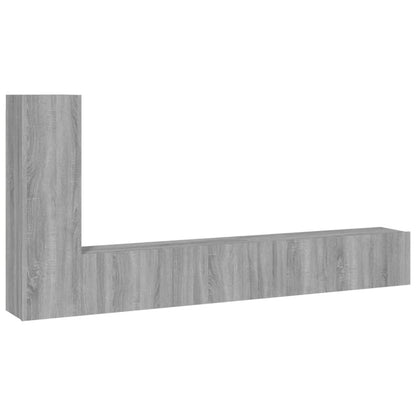 3-tlg. TV-Schrank-Set Grau Sonoma Holzwerkstoff - Pazzar.ch